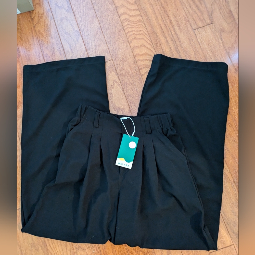 NWT HALARA Classic Black Wide-Leg Pants Size XS - Picture 5 of 5